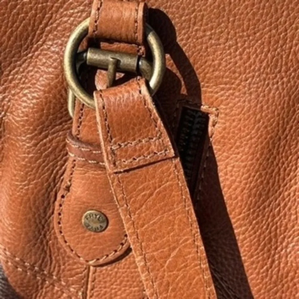 Frye Leather Purse Satchel Cognac Brown Leather Crossbody Bag 13